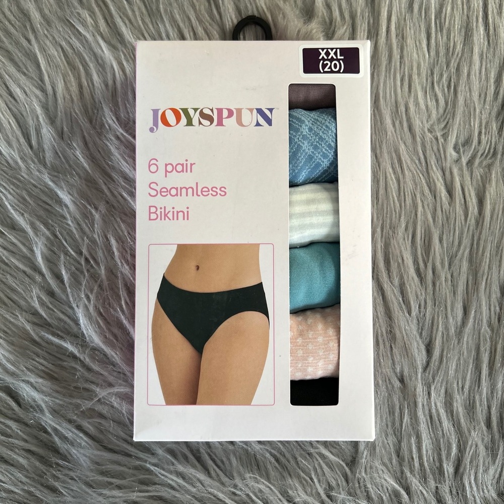 Joyspun Seamless Bikini Womens Size XXL (20) Underwear Soft Panties 6 Pair